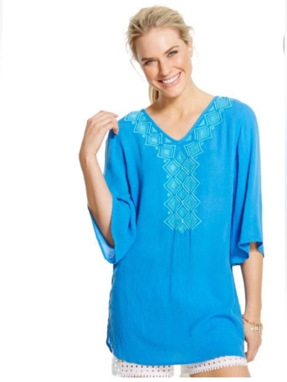 Lilly Pulitzer for Target Bell Blue Embroidered. Sz Med